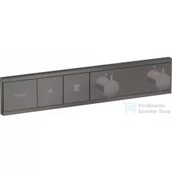   Hansgrohe RainSelect Termosztát falsík alatti szereléshez, 2 fogyasztóhoz, szálcsiszolt fekete/króm, 15380340