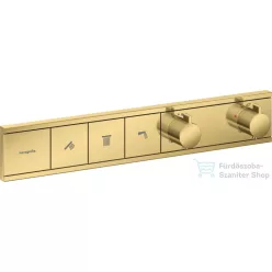   Hansgrohe RainSelect Shower 3 funkciós termosztát falsík alatti szereléshez,alaptest nélkül,polírozott arany 15381990