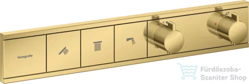 Hansgrohe RainSelect Shower 3 funkciós termosztát falsík alatti szereléshez,alaptest nélkül,polírozott arany 15381990