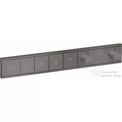   Hansgrohe RainSelect Termosztát falsík alatti szereléshez, 4 fogyasztóhoz, szálcsiszolt fekete/króm, 15382340
