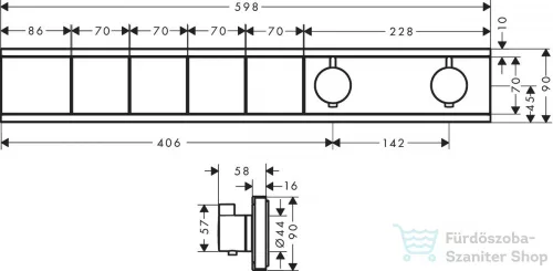 Hansgrohe RainSelect Termosztát falsík alatti szereléshez, 4 fogyasztóhoz, matt fekete, 15382670