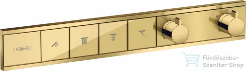 Hansgrohe RainSelect Termosztát falsík alatti szereléshez, 4 fogyasztóhoz, polírozott arany hatású, 15382990