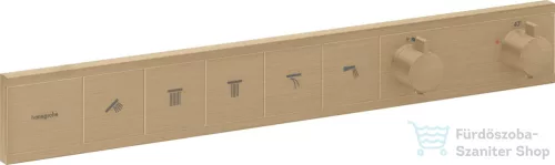 Hansgrohe RainSelect falsík alatti termosztátos csaptelep színkészlet 5 fogyasztóhoz,szálcsiszolt bronz 15384140