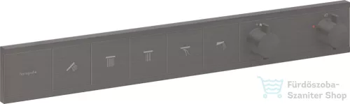 Hansgrohe RainSelect falsík alatti termosztátos csaptelep színkészlet 5 fogyasztóhoz,szálcsiszolt fekete króm 15384340