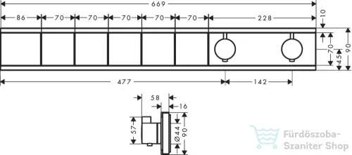Hansgrohe RainSelect Falsík alatti termosztátos csaptelep színkészlet 5 fogyasztóhoz, matt fehér 15384700