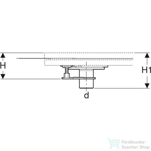 Geberit zuhanytálca lefolyó 4 lábbal,Setaplano zuhanytálca rögzítő kerethez,födém átvezetéshez,Matt alpin fehér 154.030.00.1