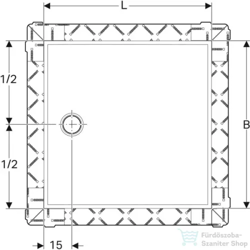 Geberit Setaplano 90x90x4,5 cm-es zuhanytálca,fehér 154.270.11.1