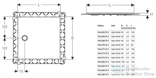 Geberit Setaplano 90x120 cm zuhanyfelület 154.273.11.1