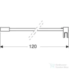 Geberit 120 cm-es merevítőrúd 8 mm-es walk-in zuhanyfalhoz,ezüstözött 154.283.00.1