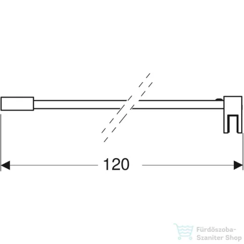 Geberit 120 cm-es merevítőrúd 8 mm-es walk-in zuhanyfalhoz,ezüstözött 154.283.00.1