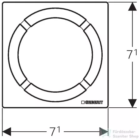 Geberit "Circle" design padlóösszefolyó-rács, 8 x 8 cm 154.311.00.1