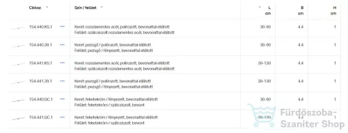Geberit Cleanline 80 vágható zuhanyfolyóka (30-90 cm) alaptest nélkül,fényes/polírozott pezsgő 154.440.39.1