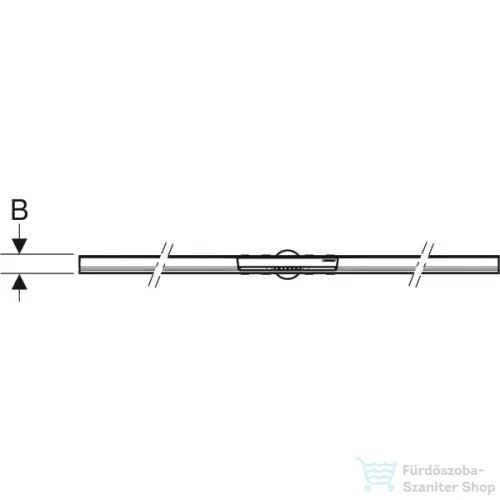 Geberit Cleanline 50 vágható zuhanyfolyóka (30-130 cm) alaptest nélkül,fényezett/szálcsiszolt feketekróm 154.447.QC.1