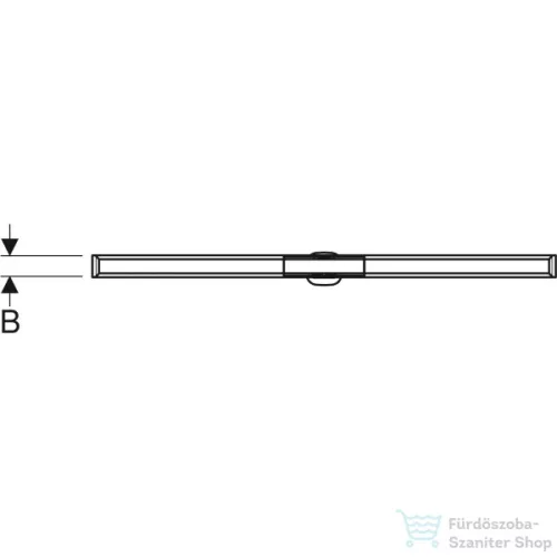 Geberit Cleanline 20 vágható zuhanyfolyóka (30-90 cm) alaptest nélkül,fekete/szálcsiszolt rozsdamentes acél 154.450.00.1