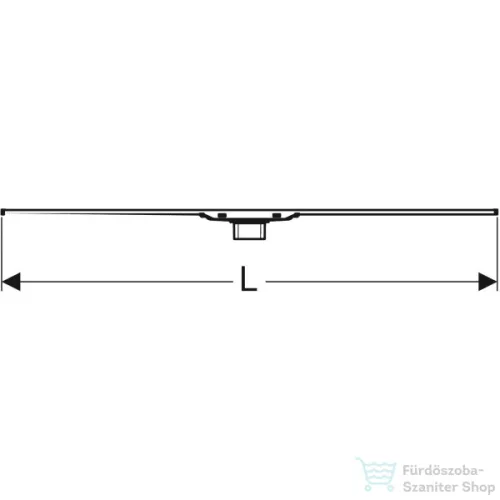 Geberit Cleanline 20 vágható zuhanyfolyóka (30-90 cm) alaptest nélkül,fekete/szálcsiszolt rozsdamentes acél 154.450.00.1