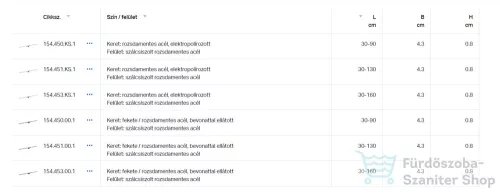 Geberit Cleanline 20 vágható zuhanyfolyóka (30-160 cm) alaptest nélkül,fekete/szálcsiszolt rozsdamentes acél 154.453.00.1