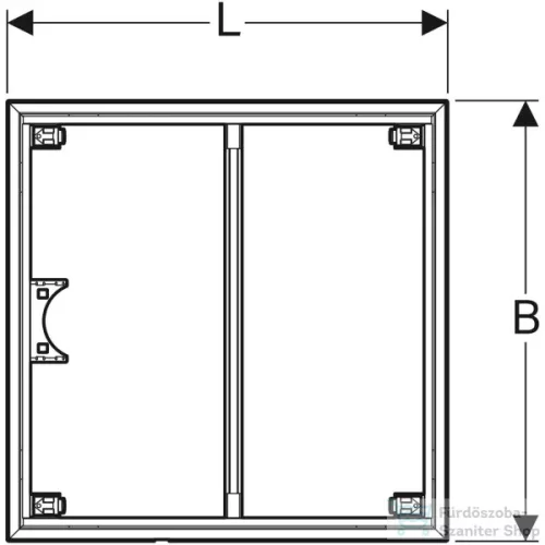 Geberit 100x90 cm-es szerelőkeret Setaplano zuhanytálcához,négy lábhoz (100 cm-ig) 154.471.00.1