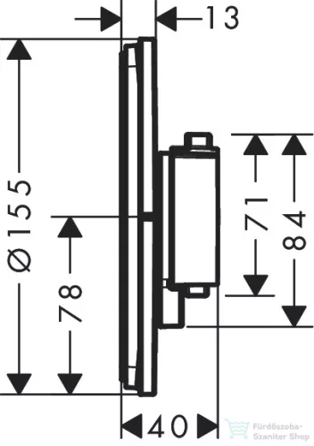 Hansgrohe ShowerSelect Comfort S termosztát falsík alatti szereléshez,szálcsiszolt fekete króm 15553340