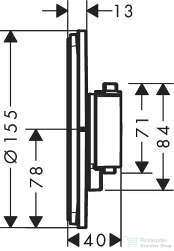 Hansgrohe ShowerSelect Comfort S 1 funkciós termosztát mennyiségszabályozóval,falsík alatti szereléshez,matt fehér 15559700