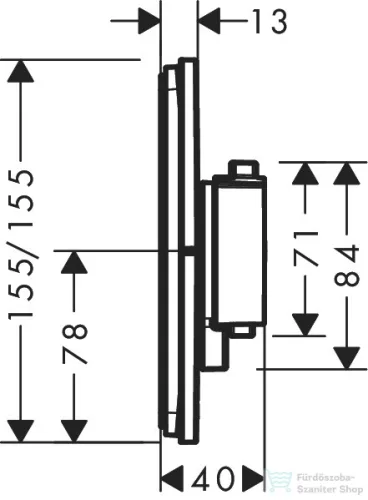Hansgrohe ShowerSelect Comfort E termosztát falsík alatti szereléshez,szálcsiszolt fekete króm 15574340