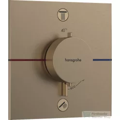   Hansgrohe ShowerSelect Comfort E termosztát 2 funkciós falsík alatti szereléshez,biztonsági kombinációval,szálcsiszolt bronz 15578140
