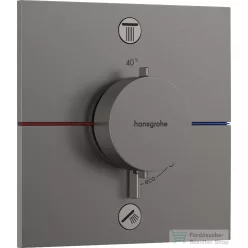   Hansgrohe ShowerSelect Comfort E termosztát 2 funkciós falsík alatti szereléshez,biztonsági kombinációval,szálcsiszolt fekete króm 15578340