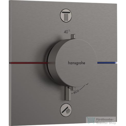 Hansgrohe ShowerSelect Comfort E termosztát 2 funkciós falsík alatti szereléshez,biztonsági kombinációval,szálcsiszolt fekete króm 15578340