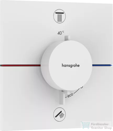 Hansgrohe ShowerSelect Comfort E termosztát 2 funkciós falsík alatti szereléshez,biztonsági kombinációval,matt fehér 15578700