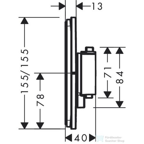 Hansgrohe ShowerSelect Comfort Q termosztát falsík alatti szereléshez,szálcsizolt bronz 15581140