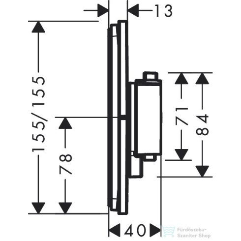 Hansgrohe ShowerSelect Comfort Q termosztát 2 funkciós falsík alatti szereléshez,króm 15583000