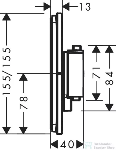 Hansgrohe ShowerSelect Comfort Q termosztát 2 funkciós falsík alatti szereléshez,matt fekete 15583670