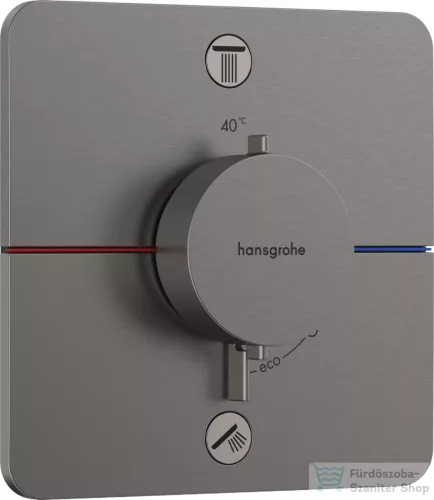 Hansgrohe ShowerSelect Comfort Q termosztát 2 funkciós falsík alatti szereléshez,biztonsági kombinációval,szálcsiszolt fekete króm 15586340