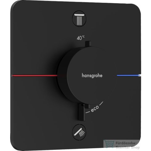 Hansgrohe ShowerSelect Comfort Q termosztát 2 funkciós falsík alatti szereléshez,biztonsági kombinációval,matt fekete 15586670