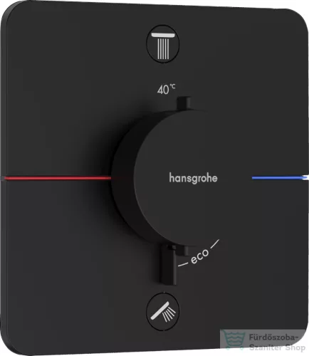 Hansgrohe ShowerSelect Comfort Q termosztát 2 funkciós falsík alatti szereléshez,biztonsági kombinációval,matt fekete 15586670