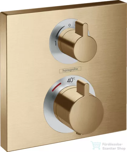 Hansgrohe Ecostat Square Termosztát falsík alatti szereléshez, 2 fogyasztóhoz, szálcsiszolt bronz, 15714140