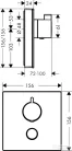 Hansgrohe ShowerSelect Glas falsíkon kívüli 1+1 fogyasztóhoz 15735400