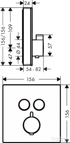 Hansgrohe ShowerSelect glass falsík alatti termosztátos csaptelep 2 fogyasztóhoz 15738400