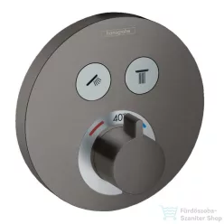   Hansgrohe ShowerSelect S termosztátos csaptelep, falsík alatti szereléshez, 2 fogyasztóhoz szálcsiszolt fekete 15743340
