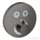 Hansgrohe ShowerSelect S termosztátos csaptelep, falsík alatti szereléshez, 2 fogyasztóhoz szálcsiszolt fekete 15743340