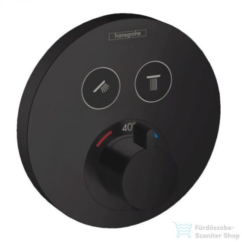 Hansgrohe ShowerSelect S termosztátos csaptelep, falsík alatti szereléshez, 2 fogyasztóhoz matt fekete 15743670