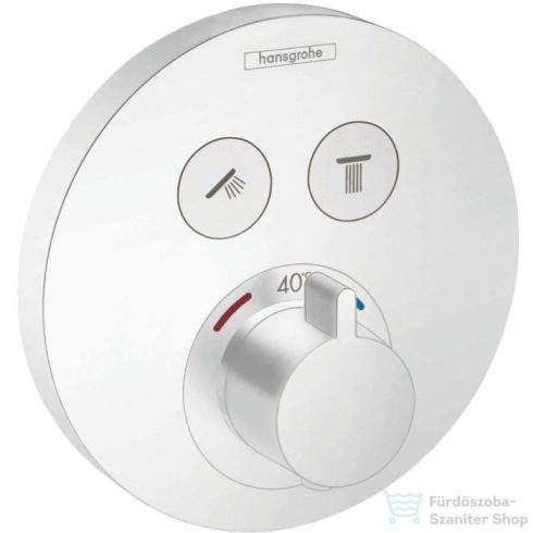 Hansgrohe ShowerSelect S termosztátos csaptelep, falsík alatti szereléshez, 2 fogyasztóhoz matt fehér 15743700