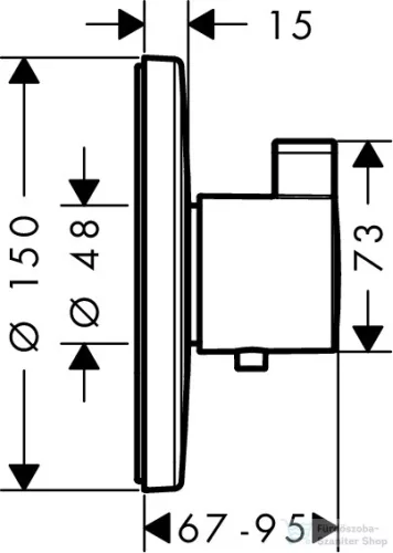Hansgrohe Ecostat S falsík alatti termosztátos highflow csaptelep 15756000