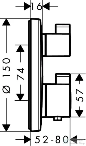 Hansgrohe ECOSTAT S falsík alatti termosztátos csaptelep, 1 fogyasztóhoz, króm 15757000