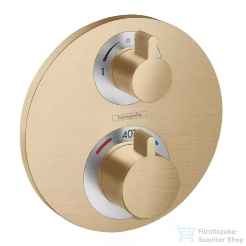 Hansgrohe Ecostat S falsík alatti termosztátos csaptelep, 2 fogyasztóhoz, szálcsiszolt bronz 15758140