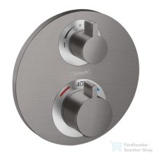   Hansgrohe Ecostat S falsík alatti termosztátos csaptelep, 2 fogyasztóhoz, szálcsiszolt fekete 15758340