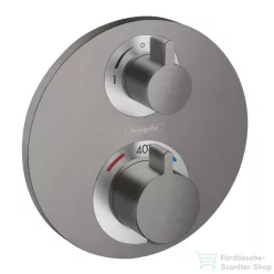   Hansgrohe Ecostat S falsík alatti termosztátos csaptelep, 2 fogyasztóhoz, szálcsiszolt fekete 15758340