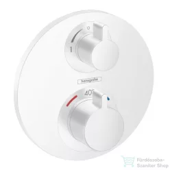   Hansgrohe Ecostat S falsík alatti termosztátos csaptelep, 2 fogyasztóhoz, matt fehér 15758700