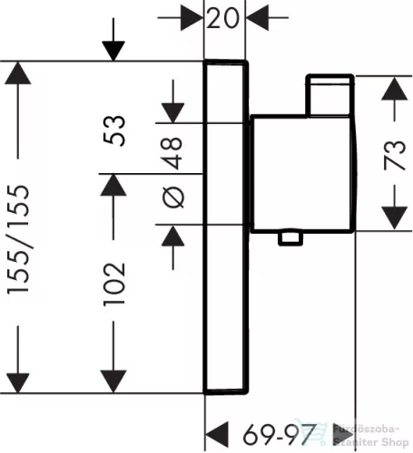 Hansgrohe ShowerSelect termosztát 1+1 fogyasztóhoz falsík alatti szereléshez 15761000