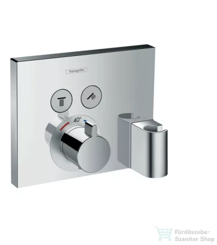 Hansgrohe ShowerSelect termosztát 2 fogyasztóhoz falsík alatti szereléshez, beépített Fixfittel és Porter szettel 15765000