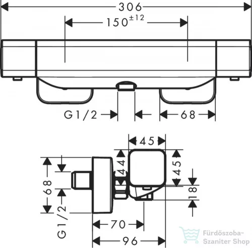 Hansgrohe Ecostat E termosztátos zuhanycsaptelep 15773000